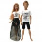 2Pcs /Set Barbie Ken Doll Couple Mix Dress Daily Wear Casual Clothes Kids Toy