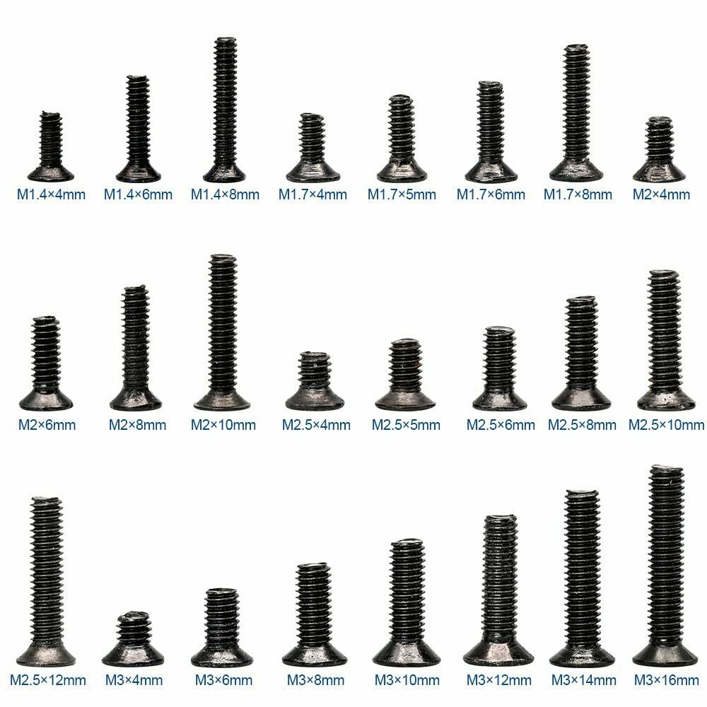 720 Pcs Small Mini Screw Set m1.4 m1.7 m2 m2.5 m3 Carbon Computer Laptop Screws