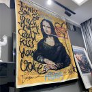 Wall Hanging Mona Lisa Graffiti Tapestry Art Carpet Beach Mat Polyester Blanket
