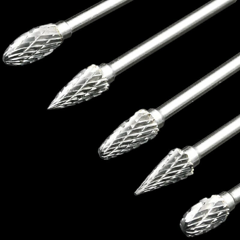 10pcs Mini Diamond Tip Bur Material Tungsten Alloy Grinding Steel Head Mini Set