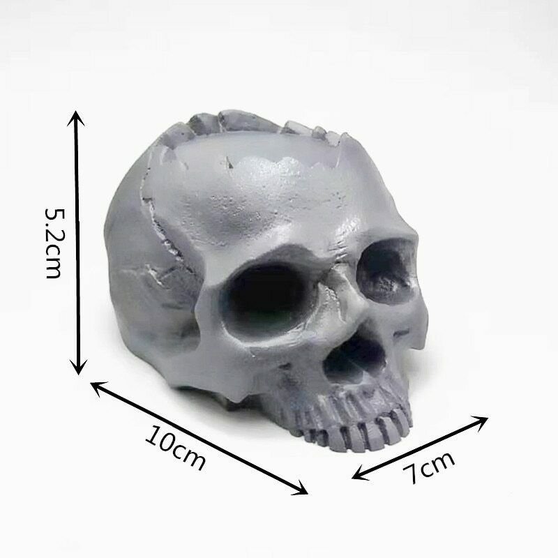 DIY Concrete Resin Plaster Model Making Mold Silicone Mold 3D Skull Candlestick