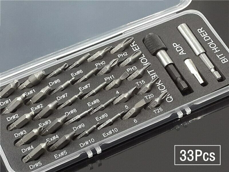 22Pcs 33Pcs Screwdriver Remover Disassemble Screws Teeth Damaged Extractor Bolt