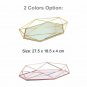 Jewelry Display Tray Mirror Colorful Glass Decor Storage Mirror Gold Oval Tray