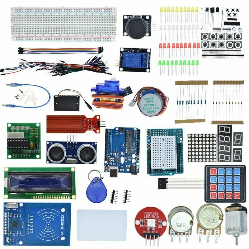 Arduino Uno R3 Starter Kit Uno R3 Breadboard Step Motor Holder Servo 1602 LCD