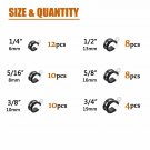 52 Pcs 1/4" to 3/4" Cable Clamp Stainless Steel Metal Clamp Rubber Cushion Clamp