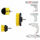 3Pcs Yellow Carpet Glass Tires Plastic Round Electric Scrubber Nylon Brush Drill