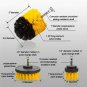 3Pcs Yellow Carpet Glass Tires Plastic Round Electric Scrubber Nylon Brush Drill