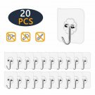 20 Pcs Wall Hooks Hanger Bathroom Kitchen Towel Hook Strong Suction Transparent