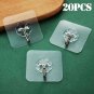 20 Pcs Wall Hooks Hanger Bathroom Kitchen Towel Hook Strong Suction Transparent