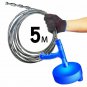 5m Pipe Dredger Drains Dredge Drill Power Kitchen Toilet WC Sewer Blockage Hand