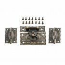 2pcs Vintage Furniture Decorative Antique Bronze Padlock Lock WoodBox Latch Hasp