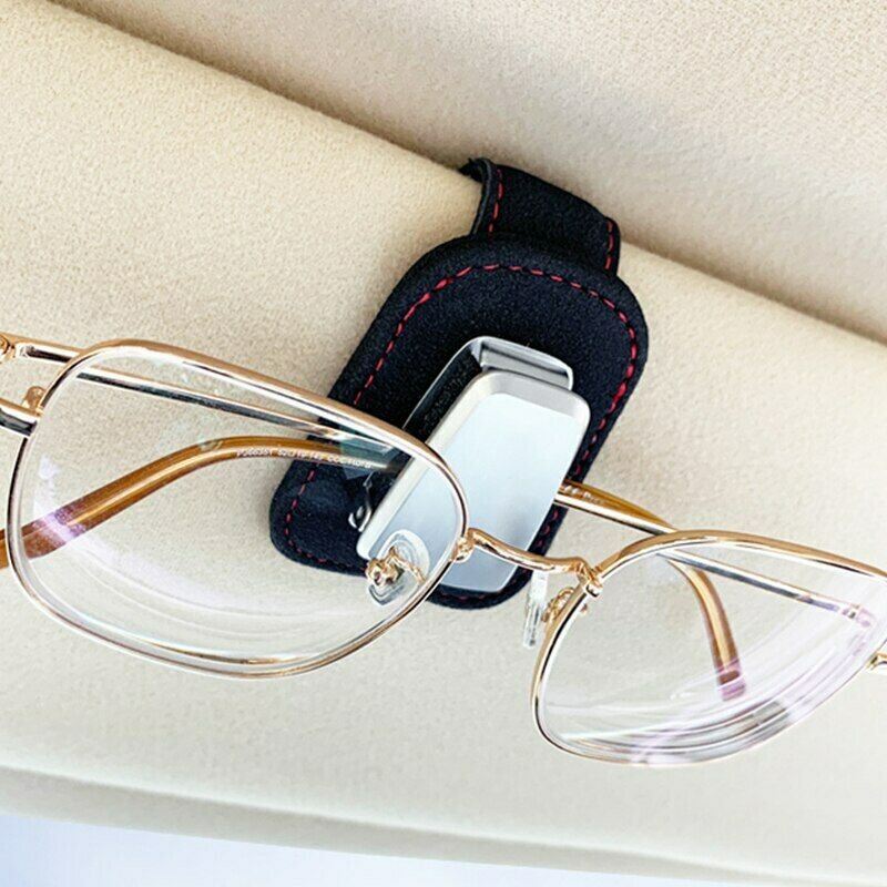 Mini Modern Volvo Car Glasses Case Holder Ticket Card Clamp Auto Sunglasses Clip