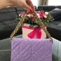 Luxury Look Thick Chain Modern Purple Yeallow Black Women's Shoulder Bags Purses