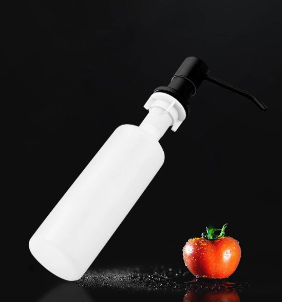 Kitchen Sink 300ML Black Soap Dispenser From The Top Above Counter Bottle Pump