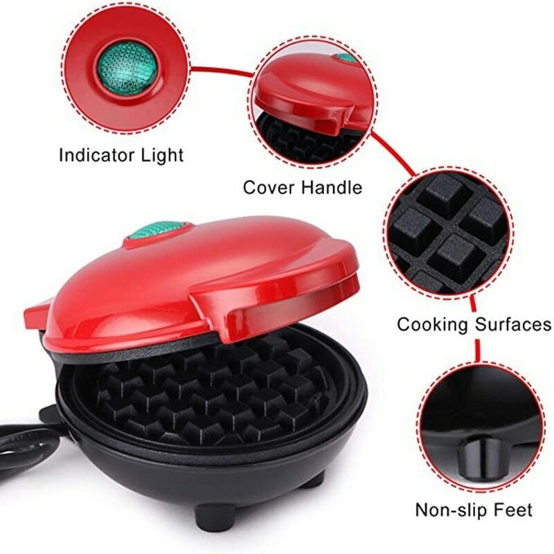 16.5x8.5x2.5cm Mini Waffle Pot Mini Electric Waffles Maker Waffle Machine Pan