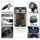 Auto Car 6 12 Ways Blade Fuse Block 12 32V Fuse Box Holder M5 With LED Indicator