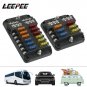 Auto Car 6 12 Ways Blade Fuse Block 12 32V Fuse Box Holder M5 With LED Indicator