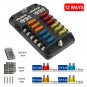 Auto Car 6 12 Ways Blade Fuse Block 12 32V Fuse Box Holder M5 With LED Indicator