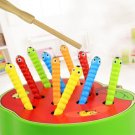 Red Apple Catch Worm Kids Game Magnetic Strawberry Apple Educational Wooden Game