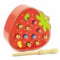 Red Apple Catch Worm Kids Game Magnetic Strawberry Apple Educational Wooden Game