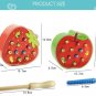Red Apple Catch Worm Kids Game Magnetic Strawberry Apple Educational Wooden Game