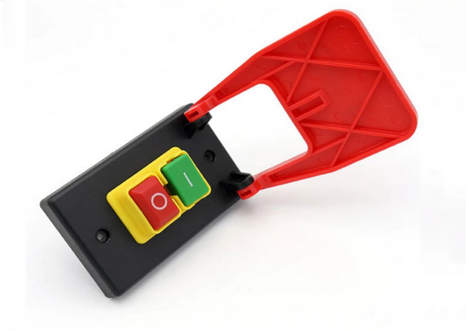 16A Electromagnetic Start Switch Off-On Red Cover Emergency Stop Push Button