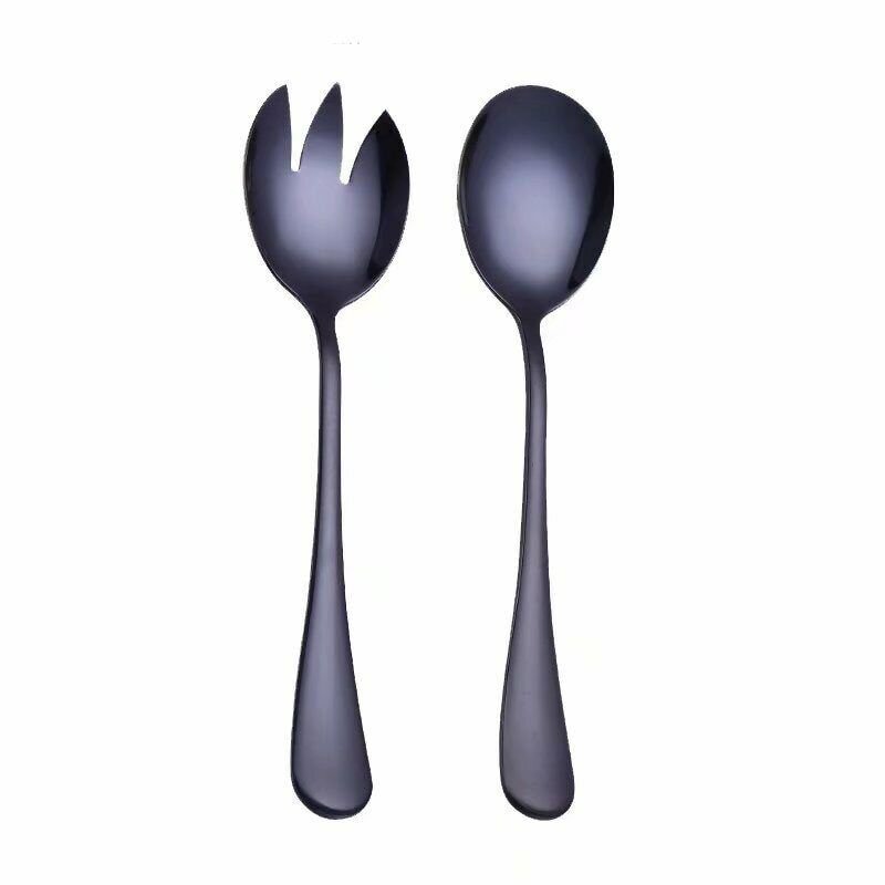 Modern Gold Salad Spoon Fork 2PCS Salad Spoon Colorful Unique Serving Spoon Set
