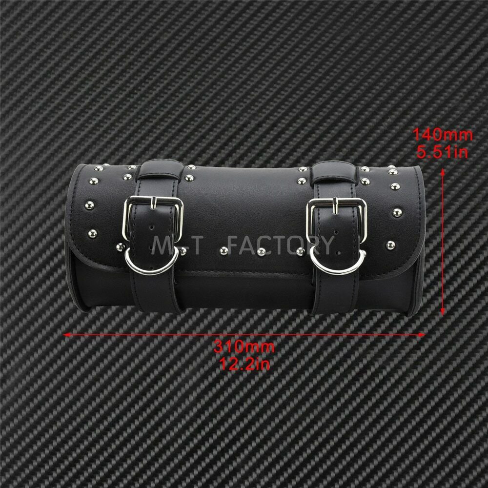 Motorcycle Leather Fork Tool Bags Storage Front Luggage Bag Moto Travel Pouch