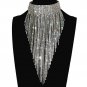 Women Shiny Full Rhinestone Long Chain Choker Necklace V shape V type Jewelry