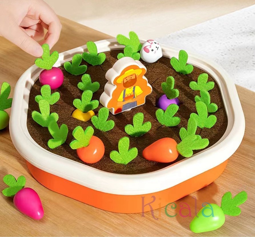 Toddler Educational Colorful Shape Toy Pull Carrot Baby Counting Learning Game