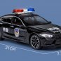 Police Black Car Model Collection Sound & Light Bmw M8 MH8 Alloy Car 1:24 Model