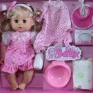 My Cute Baby Newborn Girl Doll Model Toy 32cm Blinking Feeding Drinking Speak