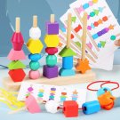Children Wooden Color Shape Matching Puzzle Montessori Kids Educational Toy Game