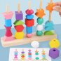 Children Wooden Color Shape Matching Puzzle Montessori Kids Educational Toy Game