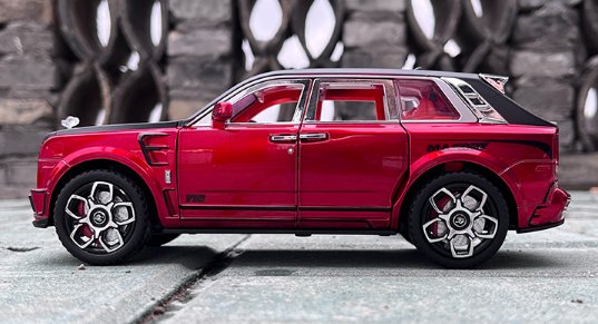Red Luxy Car Model Rolls Royce Cullinan Masory SUV Alloy Vehicle 1:24 Kids Toy