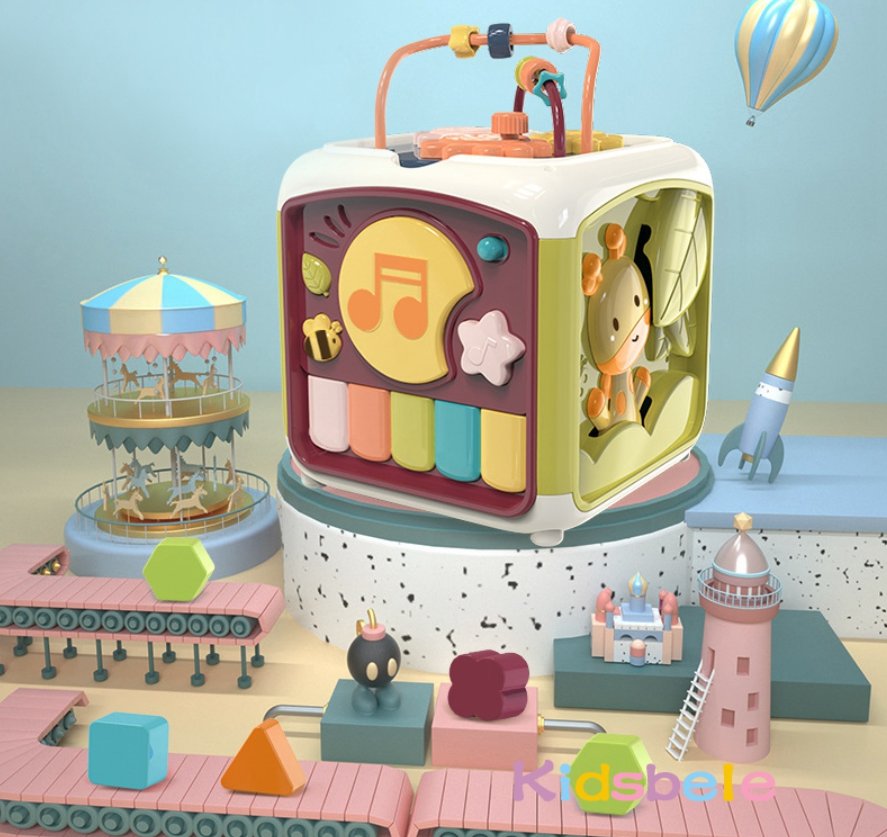 7 in 1 Educational Shape Sorter Musical Toy Baby Activity Cube Toddler Learning