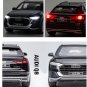 Black AUDI Q8 SUV Metal Car Toy Vehicles Saund & Light Collection Childrens Toy