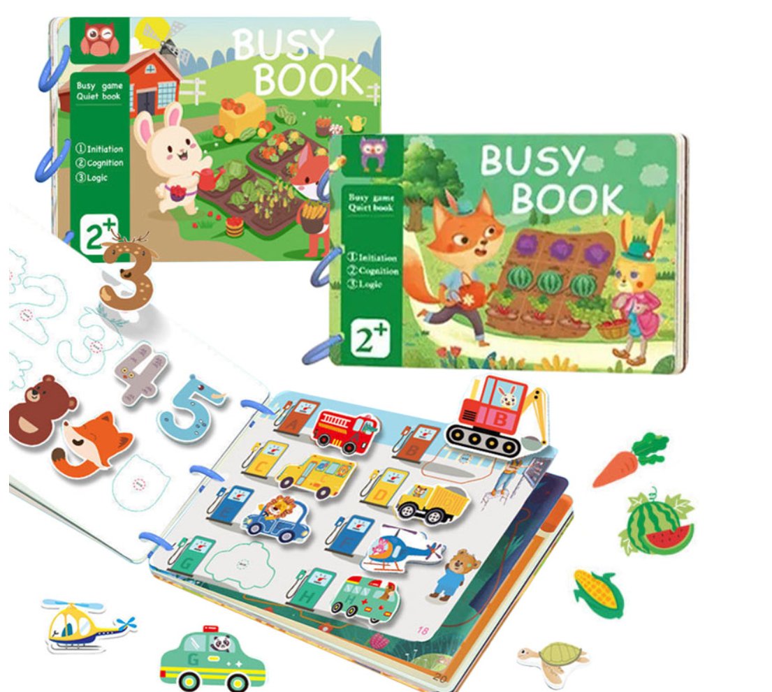15 Themes 30 Pages Busy Book Early Education Hook&Loop Sticker Sensory Kids Game