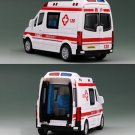 Hospital Ambulance Medic Rescue Toy Car Pull Back Sound Light Alloy Vehicle Toy