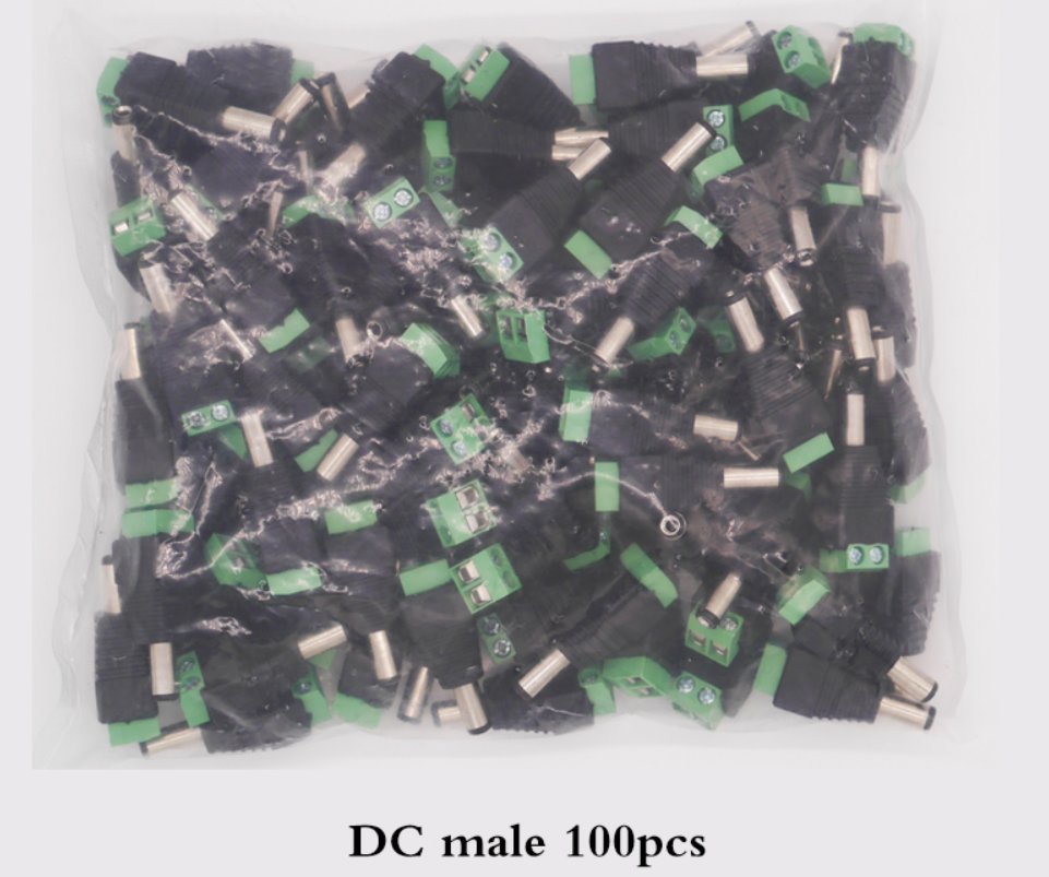 100pcs Power Jack Adapter Plug Male DC Plug Cable Connector for CCTV Camera 3528