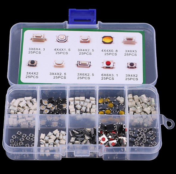 10 Types 250Pcs Car Remote Control Tablet Actile Push Button Switch Keys Button