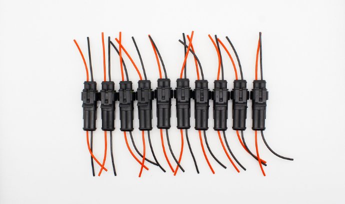 10pcs 2 Pin Way Car Moto Electrical Connector Adapter Waterproof Plug W/Wire AWG