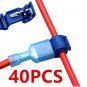 40Pcs 20Sets Wire Terminals Crimp Electrical Cable Connectors Snap Splice Lock