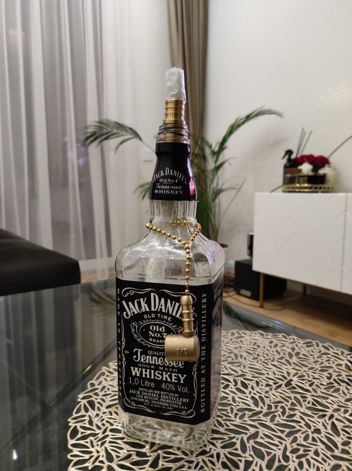 Upcycled Bottle Oil Lamp Tiki Torch Oil Lamp Decorative Whisky Garden Lantern