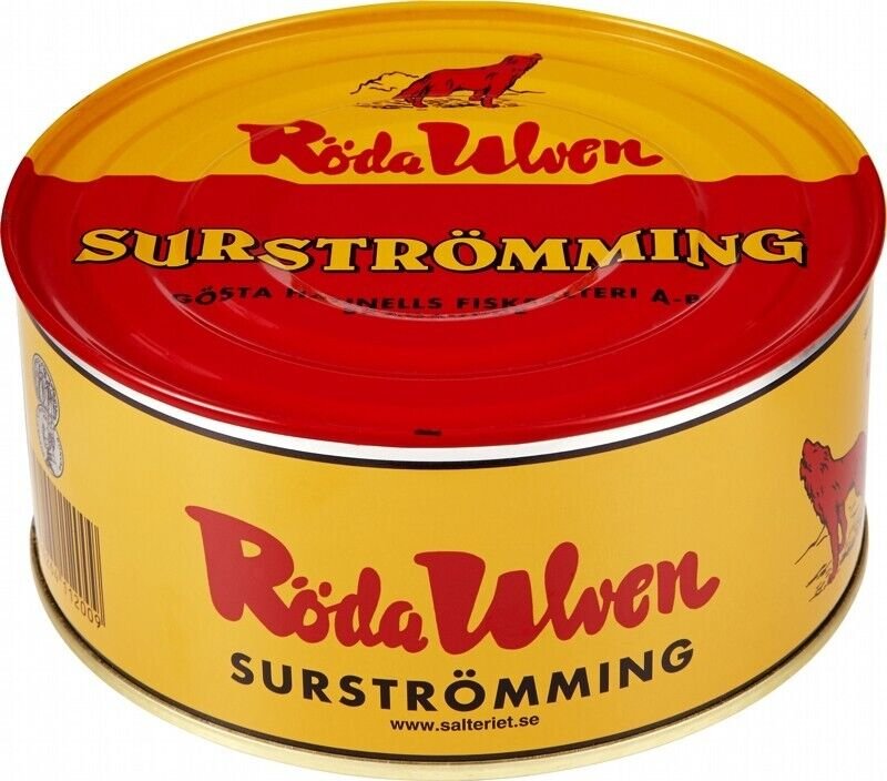 Traditional Swedish Sea Food Surströmming Röda Ulven Challenge Smelly ...