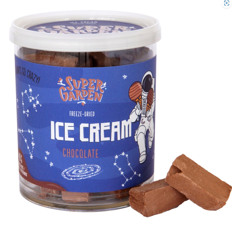 Super Garden Freeze Dried Chocolate Ice Cream Lyophilized 40g Europe Kids Candy