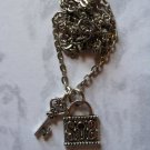 Lock and Key Charm Necklace Vintage Style Key to Heart Gift for Valentine