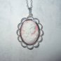 Classic Victorian Glass Cameo Necklace Edwardian Retro Noble Lady Pendant