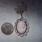 Classic Victorian Glass Cameo Necklace Edwardian Retro Noble Lady Pendant