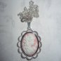 Classic Victorian Glass Cameo Necklace Edwardian Retro Noble Lady Pendant